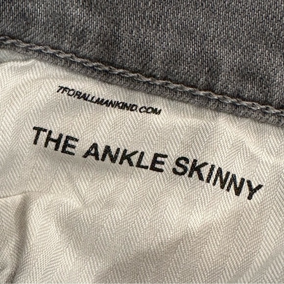 7 For All Mankind Womens The Ankle Skinny Jeans Mid-Rise Size 31 Gray White - Picture 5 of 13